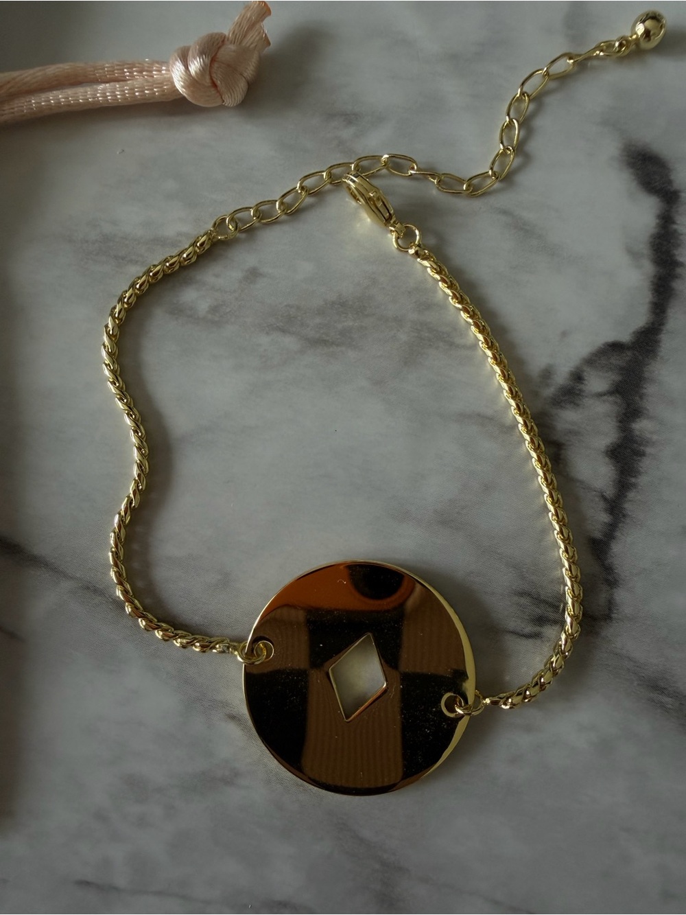 Uncommon James Gold Round Disc Bracelet with Diamond Cutout